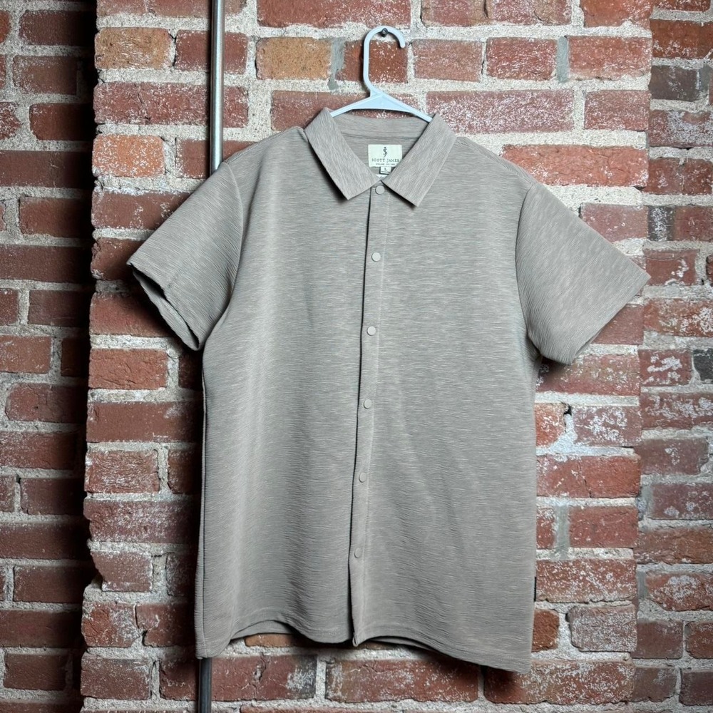Scott James Textured Button-Up Shirt W/ Snap Buttons